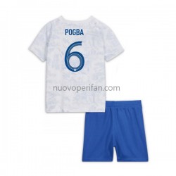 Maglie da Calcio Francia Pogba 6 Bambino Trasferta Tenuta Mondiali 2022 Maniche Corte