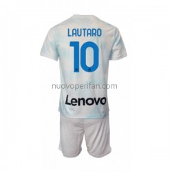 Maglie da Calcio Inter Milan Lautaro Martinez 10 Bambino Trasferta Tenuta 2022-2023 Maniche Corte