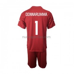 Maglie da Calcio Italia Donnarumma 1 Portiere Bambino Trasferta Tenuta 2022-2023 Maniche Corte