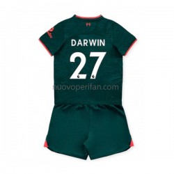 Maglie da Calcio Liverpool Darwin Nunez 27 Bambino Alternativa Tenuta 2022-2023 Maniche Corte