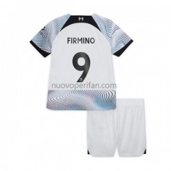 Maglie da Calcio Liverpool Roberto Firmino 9 Bambino Trasferta Tenuta 2022-2023 Maniche Corte