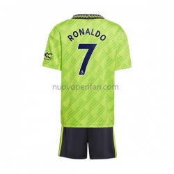 Maglie da Calcio Manchester United Cristiano Ronaldo 7 Bambino Alternativa Tenuta 2022-2023 Maniche Corte