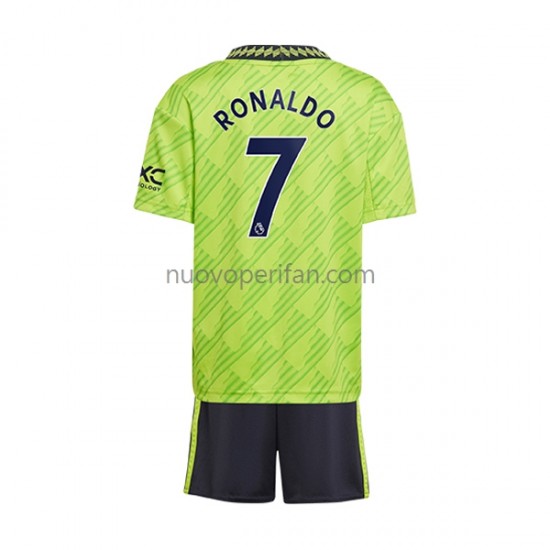 Maglie da Calcio Manchester United Cristiano Ronaldo 7 Bambino Alternativa Tenuta 2022-2023 Maniche Corte