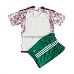 Maglie da Calcio Messico Bambino Trasferta Tenuta Mondiali 2022 Maniche Corte
