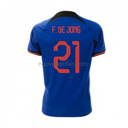 Maglie da Calcio Paesi Bassi Frenkie de Jong 21 Uomo Trasferta Tenuta Mondiali 2022 Maniche Corte
