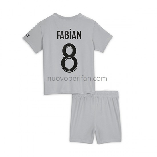 Maglie da Calcio Paris Saint-Germain Fabian 8 Bambino Trasferta Tenuta 2022-2023 Maniche Corte
