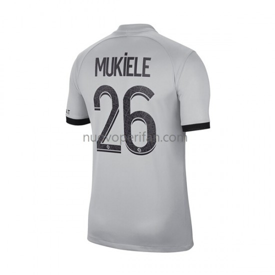 Maglie da Calcio Paris Saint-Germain Mukiele 26 Uomo Trasferta Tenuta 2022-2023 Maniche Corte