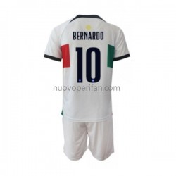 Maglie da Calcio Portogallo Bernardo 10 Bambino Trasferta Tenuta Mondiali 2022 Maniche Corte
