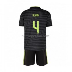 Maglie da Calcio Real Madrid David Alaba 4 Bambino Alternativa Tenuta 2022-2023 Maniche Corte