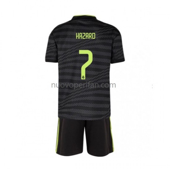 Maglie da Calcio Real Madrid Eden Hazard 7 Bambino Alternativa Tenuta 2022-2023 Maniche Corte