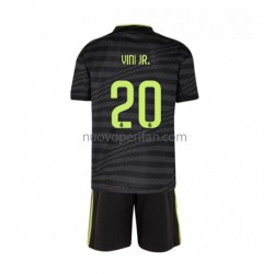 Maglie da Calcio Real Madrid Vinicius Junior 20 Bambino Alternativa Tenuta 2022-2023 Maniche Corte