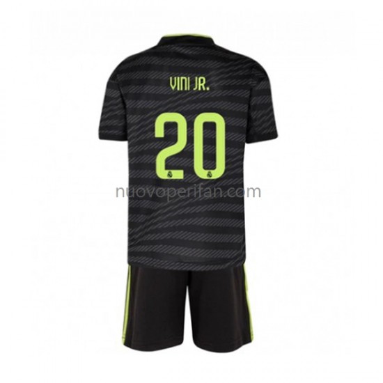 Maglie da Calcio Real Madrid Vinicius Junior 20 Bambino Alternativa Tenuta 2022-2023 Maniche Corte