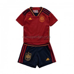 Maglie da Calcio Spagna Bambino Prima Tenuta Mondiali 2022 Maniche Corte