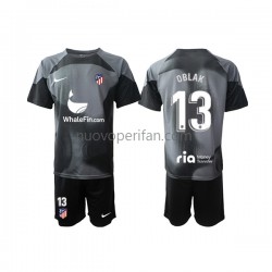 Maglie da Calcio Atlético Madrid Jan Oblak 13 Portiere Bambino Trasferta Tenuta 2022-2023 Maniche Corte