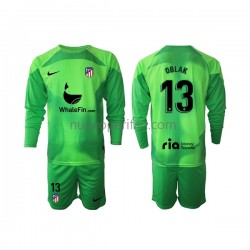 Maglie da Calcio Atlético Madrid Jan Oblak 13 Portiere Bambino Prima Tenuta 2022-2023 Maniche Lunghe