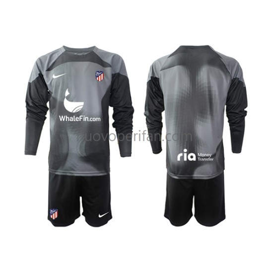 Maglie da Calcio Atlético Madrid Portiere Bambino Trasferta Tenuta 2022-2023 Maniche Lunghe
