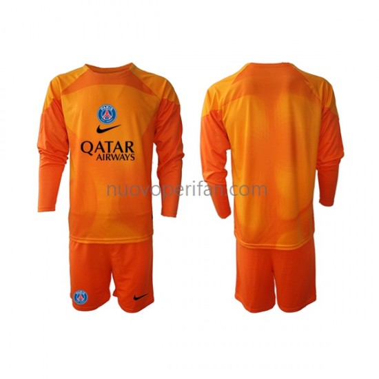 Maglie da Calcio Paris Saint-Germain Portiere Bambino Trasferta Tenuta 2022-2023 Maniche Lunghe