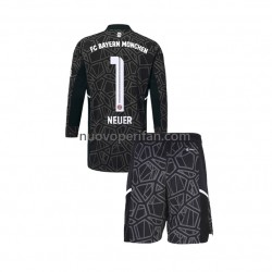 Maglie da Calcio FC Bayern München Manuel Neuer 1 Portiere Bambino Trasferta Tenuta 2022-2023 Maniche Lunghe