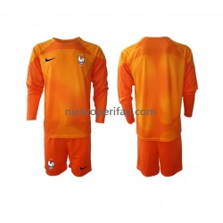Maglie da Calcio Francia Portiere Bambino Trasferta Tenuta Mondiali 2022 Maniche Lunghe
