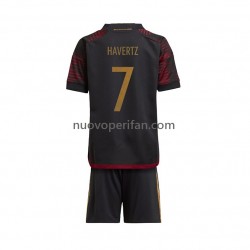 Maglie da Calcio Germania Havertz 7 Bambino Trasferta Tenuta Mondiali 2022 Maniche Corte
