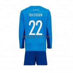 Maglie da Calcio Germania ter Stegen 22 Portiere Bambino Prima Tenuta Mondiali 2022 Maniche Lunghe