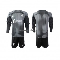 Maglie da Calcio Liverpool Portiere Bambino Trasferta Tenuta 2022-2023 Maniche Lunghe