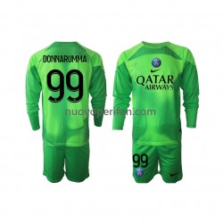 Maglie da Calcio Paris Saint-Germain Donnarumma 99 Portiere Bambino Prima Tenuta 2022-2023 Maniche Lunghe