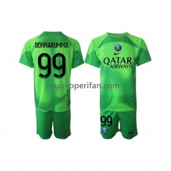 Maglie da Calcio Paris Saint-Germain Donnarumma 99 Portiere Bambino Prima Tenuta 2022-2023 Maniche Corte