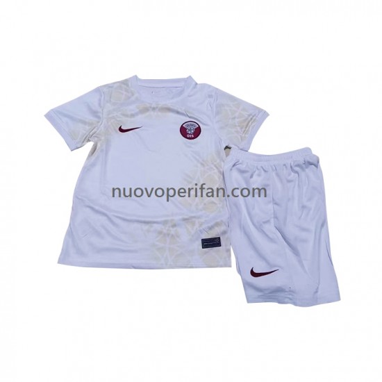 Maglie da Calcio Qatar Bambino Trasferta Tenuta Mondiali 2022 Maniche Corte