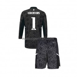 Maglie da Calcio Real Madrid Courtois 1 Portiere Bambino Alternativa Tenuta 2022-2023 Maniche Lunghe