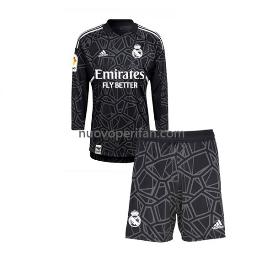 Maglie da Calcio Real Madrid Portiere Bambino Trasferta Tenuta 2022-2023 Maniche Lunghe