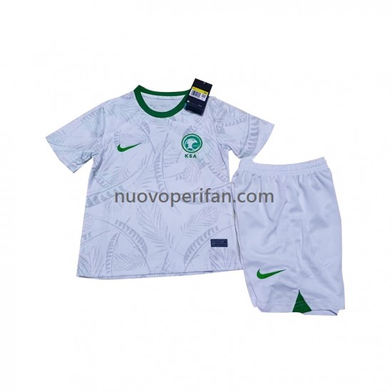 Maglie da Calcio Arabia Saudita Bambino Prima Tenuta Mondiali 2022 Maniche Corte