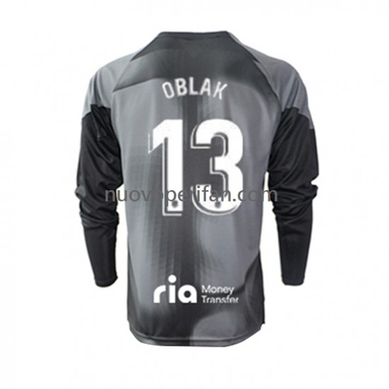 Maglie da Calcio Atlético Madrid Jan Oblak 13 Portiere Uomo Trasferta Tenuta 2022-2023 Maniche Lunghe