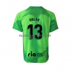 Maglie da Calcio Atlético Madrid Jan Oblak 13 Portiere Uomo Prima Tenuta 2022-2023 Maniche Corte