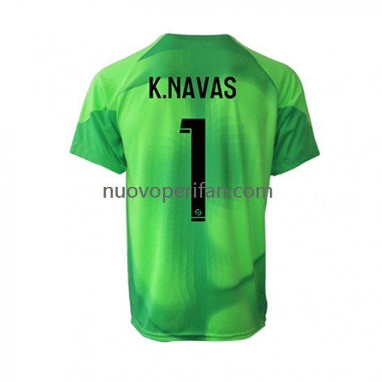 Maglie da Calcio Paris Saint-Germain Keylor Navas 1 Portiere Uomo Prima Tenuta 2022-2023 Maniche Corte