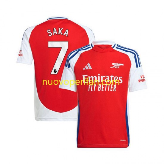 Maglie da Calcio Arsenal Bukayo Saka 7 Uomo Prima Tenuta 2024-2025 Maniche Corte