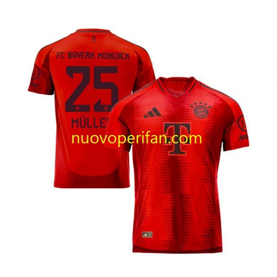 Maglie da Calcio FC Bayern München Thomas Muller 25 Uomo Prima Tenuta 2024-2025 Maniche Corte