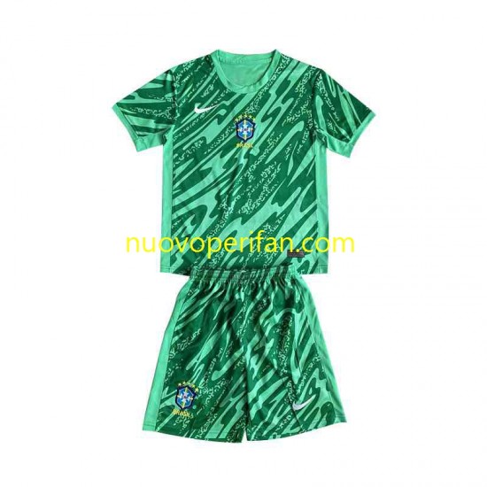 Maglie da Calcio Brasile Portiere Bambino Alternativa Tenuta 2024 Maniche Corte