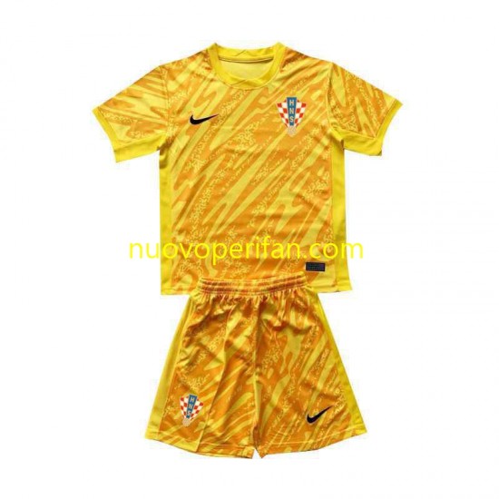 Maglie da Calcio Croazia Portiere Bambino Prima Tenuta Euro 2024 Maniche Corte