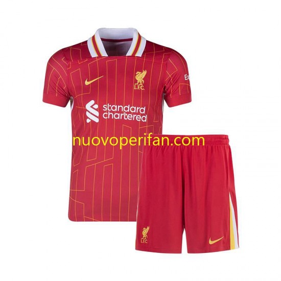 Maglie da Calcio Liverpool Bambino Prima Tenuta 2024-2025 Maniche Corte