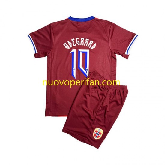 Maglie da Calcio Norvegia Martin Odegaard 8 Bambino Prima Tenuta 2024 Maniche Corte